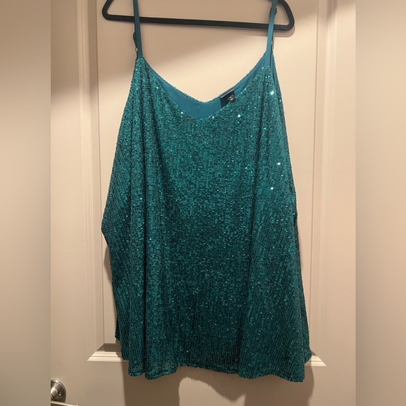 torrid Sophie Sequin Swing Cami Emerald Green Top - Picture 4 of 8